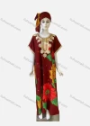 Wholesale Women's African Short Sleeve Floral Gold Thread Embroidery Kaftan Dress With Hijab - Liuhuamall