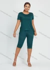 Wholesale Women's Daily Short Sleeve Round Neck T-shirt 2 Piece Set - Liuhuamall