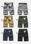 Wholesale Men's Casual Plain Multiple Pockets Shorts With Belt 17451# - Liuhuamall