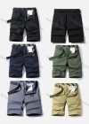 Wholesale Men's Casual Plain Multiple Pockets Shorts With Belt 18152# - Liuhuamall