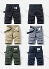 Wholesale Men's Casual Allover Print Multiple Pockets Shorts With Belt 66353# - Liuhuamall