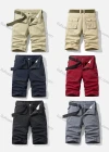 Wholesale Men's Casual Plain Multiple Pockets Shorts With Belt 68053# - Liuhuamall