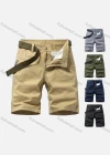 Wholesale Men's Casual Plain Patch Pocket Shorts With Belt - Liuhuamall