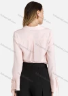 Wholesale Women's Casual Plain Trumpet Sleeve Button Front Blouse - Liuhuamall