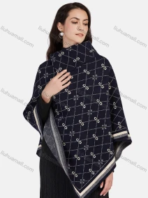 Wholesale Women's Casual Vintage Grid Pattern High Neck Cape 05#, LIUHUA CLOTHING WHOLESALE