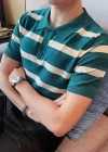 Wholesale Oscar factory casual men's knitted polo sweater, comfortable soft fabric, striped top, a must-choose for men - Liuhuamall