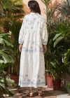 Wholesale Women's Notched Neck Lantern Sleeve Lace Up Floral Elegant Maxi Dress AY210# - Liuhuamall