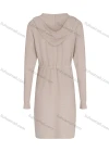 Wholesale Women's Plain Long Sleeve Tie Front Dual Pockets Hooded Cardigan - Liuhuamall