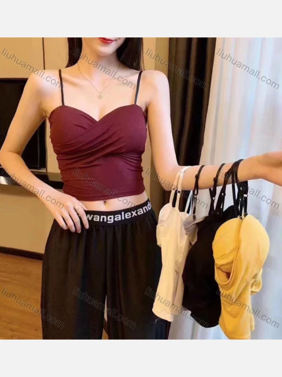 Wholesale Women's Pull-on Wrap Spaghetti Strap Plain Camisole