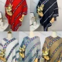 Wholesale Women's Casual Striped Stitching Folkloric Print Tassel Trim Cape preview