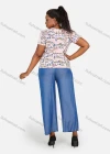 Wholesale Women's Graffiti Letter Print Round Neck T-Shirt With High Waist Straight Leg Pants Casual 2 Piece Set - Liuhuamall