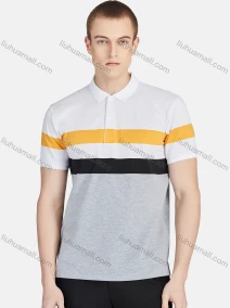 Wholesale Men's Casual Collared Short Sleeve Button Front Striped Polo Shirt, LIUHUA CLOTHING WHOLESALE