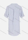 Wholesale Women's Casual Notched Neck Rolled Sleeve Button Down Striped Shirt Dress - Liuhuamall