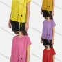 Wholesale Women's Casual Plain Round Neck Pendant Decoration Knotted Hem Tee preview