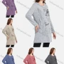 Wholesale Women's Casual Round Neck Rhinestone Letter Print Long Sleeve Rib Knit Tunic preview