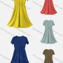 Wholesale Women's Casual Plain Round Neck Metal Decor Short Sleeve Ruffle Hem Midi Dress preview