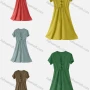 Wholesale Women's Casual Plain Eyelet Drawstring Short Sleeve Ruffle Hem Midi Dress preview
