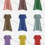 Wholesale Women's Casual Plain Round Neck Short Sleeve Ruffle Hem Midi Dress With Metal Necklace preview