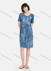 Wholesale Women's Lounge Soft Allover Print Round Neck Ruched Short Sleeve Lounge Nightgown A25# - Liuhuamall