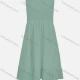 Wholesale Women's Elegant Off Shoulder Ruched Ruffle Hem Midi Dress 20# Clothing Wholesale Market Liuhua