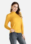Wholesale Women's High Neck Plain Slim Fit Knit Pullover Knit Top 7945# - Liuhuamall