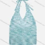Wholesale Women's Tie Dye Lace Up Halter Hollow Out Knitted Cover Up Top preview