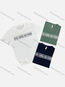 Wholesale Men's Casual 100%Cotton Letter Print Round Neck Short Sleeve Tee, LIUHUA CLOTHING WHOLESALE