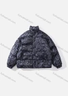Wholesale Men's Fashion Long Sleeve Stand Collar Graffiti Letter Print Puffer Coat 917# - Liuhuamall