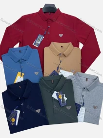 Wholesale Men's Casual Plain Logo Long Sleeve Polo Shirt 2363#, LIUHUA CLOTHING WHOLESALE
