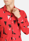 Wholesale Men's Casual Slim Fit Long Sleeve Geometric Print Button Down Shirt - Liuhuamall