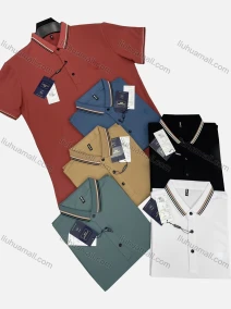 Wholesale Men's Casual Plain Striped Trim Short Sleeve Polo Shirt 8803#, LIUHUA CLOTHING WHOLESALE