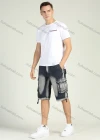 Wholesale Men's Distressed Faded Flap Pockets Cargo Shorts - Liuhuamall