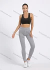 Wholesale Women's Sporty High Waist Plain Topstitch Sewing Mesh Pocket Workout Leggings - Liuhuamall