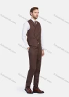 Wholesale Men's Business Lapel One Button Plaid Blazer Jakcet With Waistcoat 3 Piece Suit Set - Liuhuamall