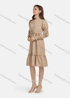 Wholesale Women's Casual V Neck Tie Front Button Front Ruffle Hem Dress 10097# - Liuhuamall