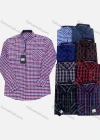 Wholesale Men's Casual Collared Long Sleeve Plaid Print Shirt - Liuhuamall