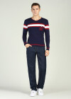 Wholesale Men's Casual Striped Pocket V-Neck Long Sleeve Pullover Sweater - Liuhuamall