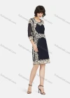 Wholesale Women's Crew Neck Causal 3/4 Sleeve Embroidery Lace Dress - Liuhuamall