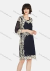 Wholesale Women's Crew Neck Causal 3/4 Sleeve Embroidery Lace Dress - Liuhuamall