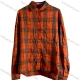 Wholesale Trendy Women's Orange Plaid Long Sleeve Button - Down Shirt, Stylish Casual Wholesale Supply Orange Clothing Wholesale Market Liuhua