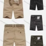 Wholesale Men's Casual Pockets Zipper Fly Plain Short Cargo Pant With Belt preview