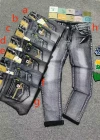 Wholesale Men's Casual Distressed Plain Patch Pocket Straight Leg Rolled Hem Jean - Liuhuamall
