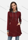 Wholesale Women's Dual Pocket Drawstring Casual Hoodie Sweatshirt - Liuhuamall