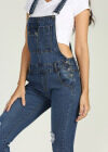 Wholesale Women's Casual Adjustable Strap Ripped Distressed Denim Overalls 3436# - Liuhuamall