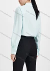 Wholesale Women's Elegant Long Sleeve Collared Button Down Plain Shirt - Liuhuamall