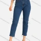 Wholesale Women's Casual Plain High Waist Cropped Slim Fit Jean Cerulean Clothing Wholesale Market Liuhua