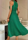 Wholesale Women's Casual Plain Ruched Pleated Midi Halter Dress With Belt - Liuhuamall