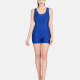 Women's Sporty One Piece Boyleg Tank Swimsuit 8008# Blue Clothing Wholesale Market -LIUHUA