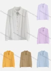 Wholesale Women's Elegant Collared Long Sleeve Button Down Plain Shirts 038215# - Liuhuamall
