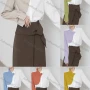 Wholesale Women's Casual Long Sleeve Collared Button Down Colorblock Splicing Plain Shirts 294547# preview